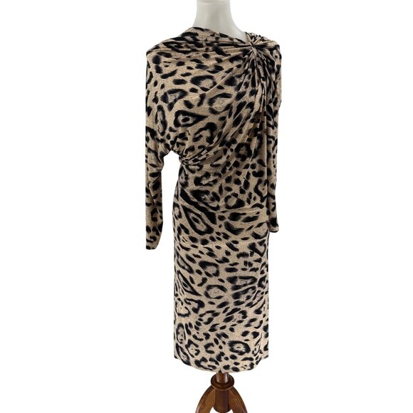 Marisa Kenson Collection Leopard Print Midi Dress Medium - Picture 1 of 7